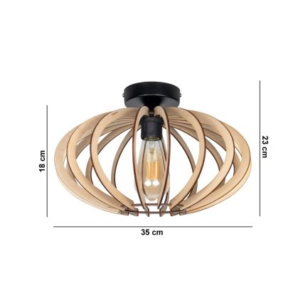 Lestenec EARTH 1xE27/60W/230V črna/bež