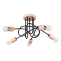 Lestenec EMBER 5xE27/15W/230V črna/bež/bukev