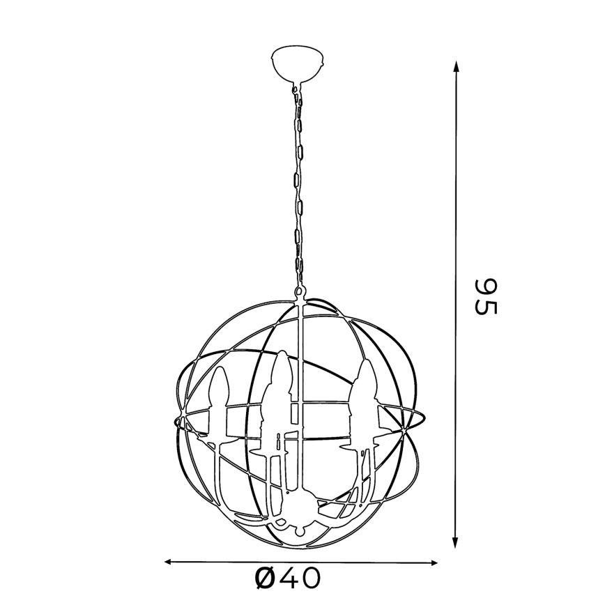 Lestenec GLOBE 5 5xE14/60W črn