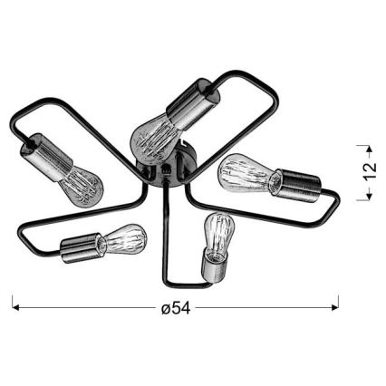 Lestenec HERPE 5xE27/60W/230V