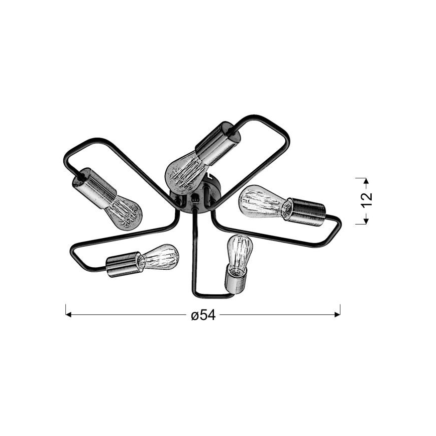 Lestenec HERPE 5xE27/60W/230V