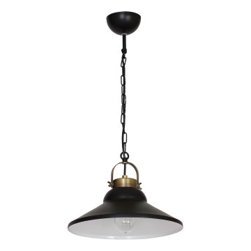 Lestenec IRON 1 1xE27/60W črna/antična medenina