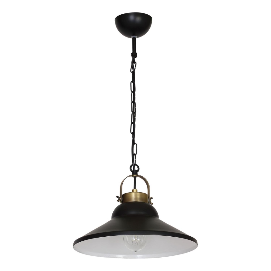 Lestenec IRON 1 1xE27/60W črna/antična medenina