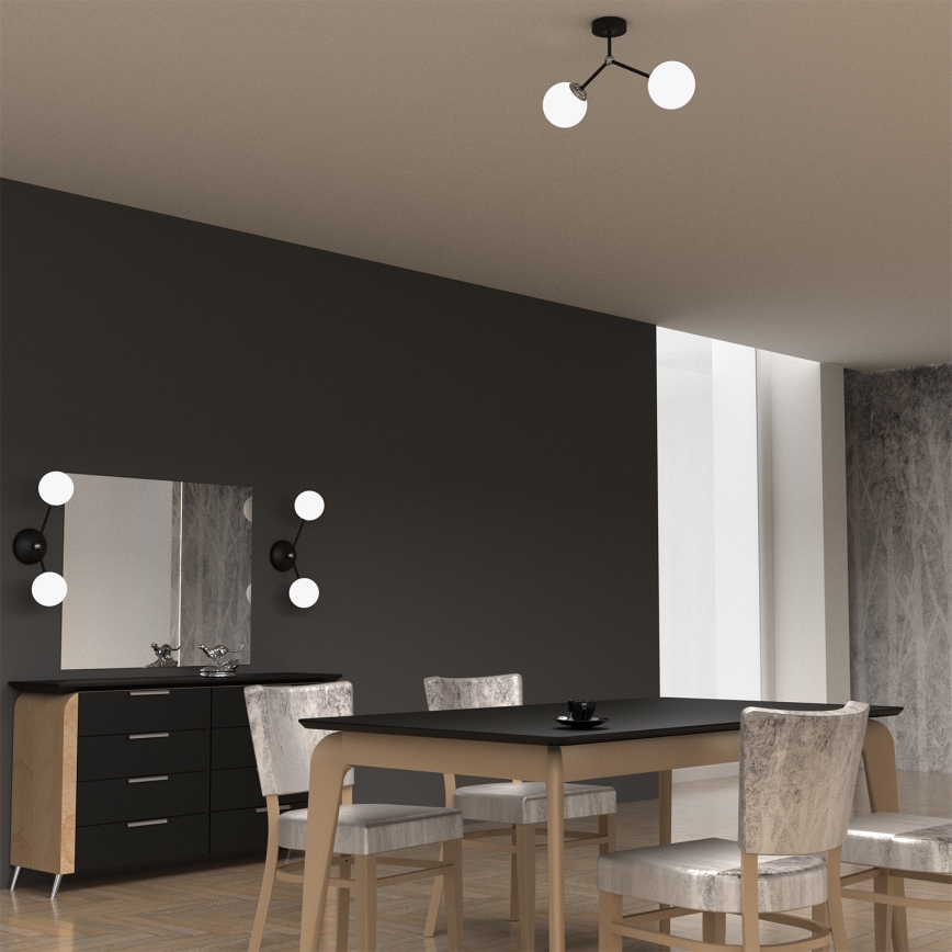 Lestenec JOY 2xE14/40W/230V črn/krom
