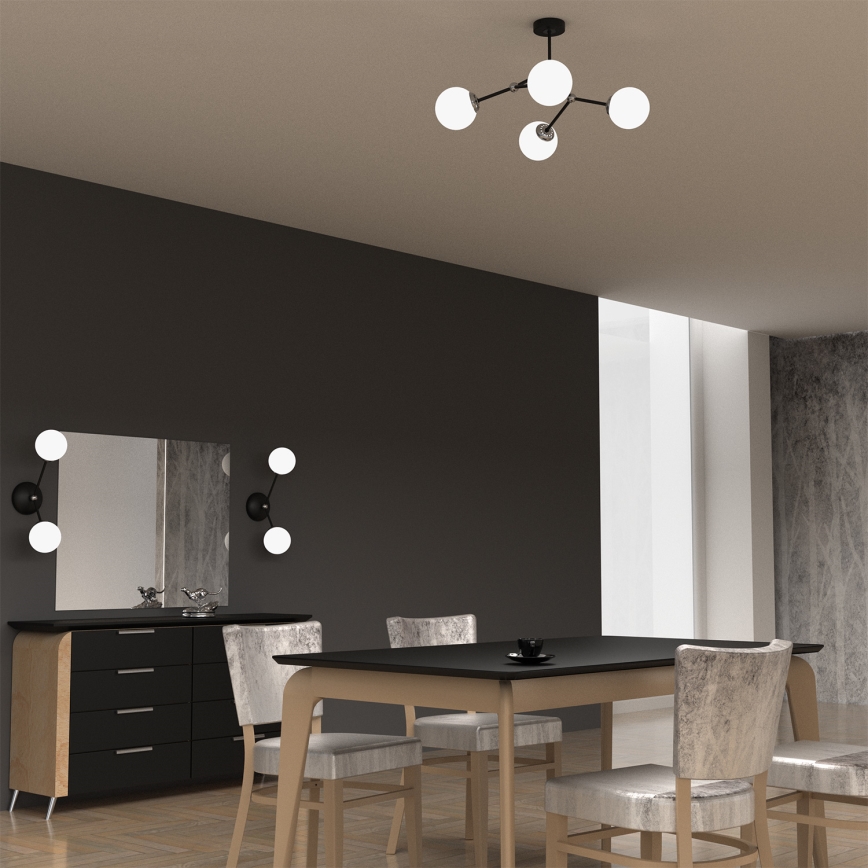 Lestenec JOY 4xE14/40W/230V črn/krom