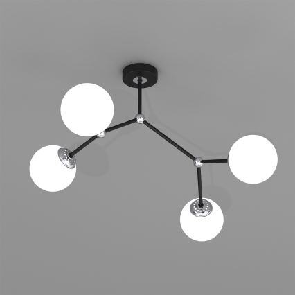 Lestenec JOY 4xE14/40W/230V črn/krom