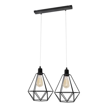 Lestenec KARO 2xE27/15W/230V črn