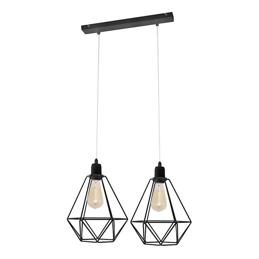 Lestenec KARO 2xE27/15W/230V črn