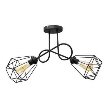 Lestenec KARO 2xE27/15W/230V črn