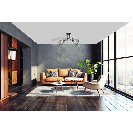Lestenec KARO 2xE27/15W/230V črn