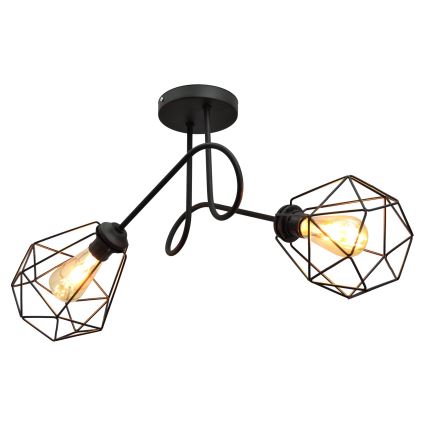 Lestenec KARO 2xE27/15W/230V črn