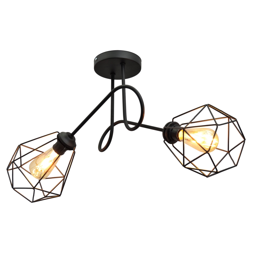 Lestenec KARO 2xE27/15W/230V črn