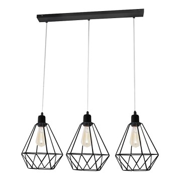 Lestenec KARO 3xE27/15W/230V črn