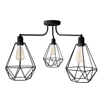 Lestenec KARO 3xE27/15W/230V črn