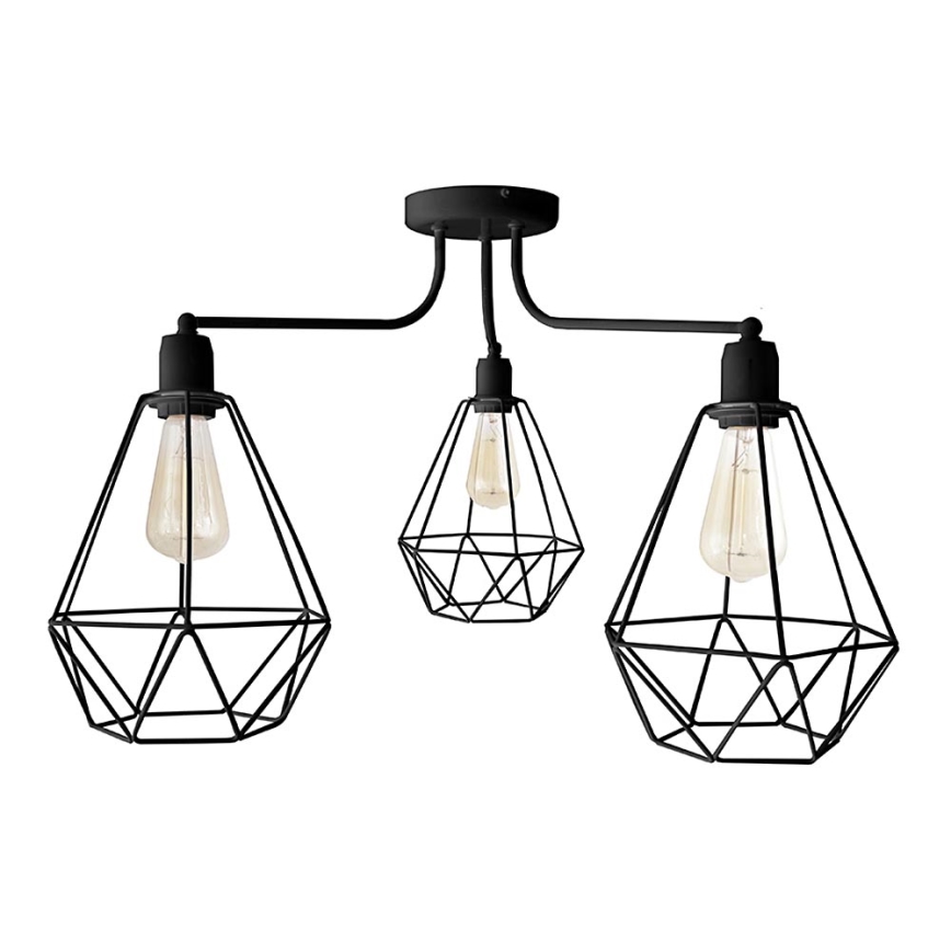 Lestenec KARO 3xE27/15W/230V črn