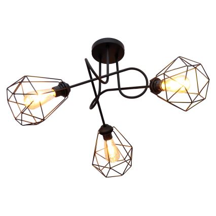 Lestenec KARO 3xE27/15W/230V črn