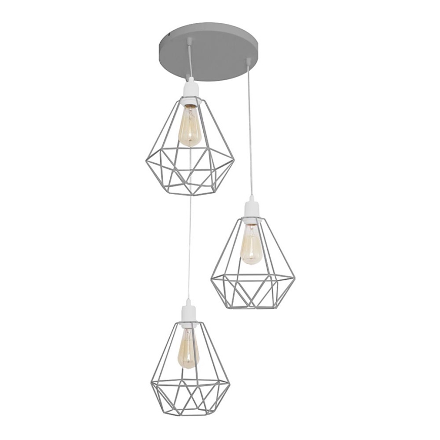 Lestenec KARO 3xE27/15W/230V siv