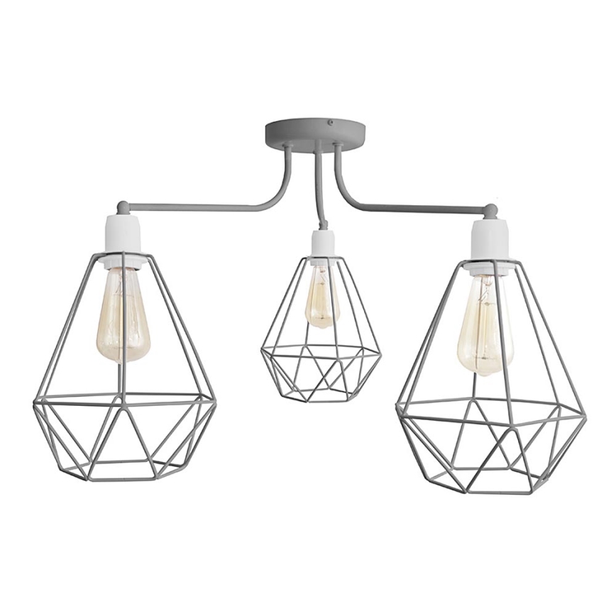 Lestenec KARO 3xE27/15W/230V siv