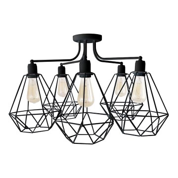 Lestenec KARO 5xE27/15W/230V črn