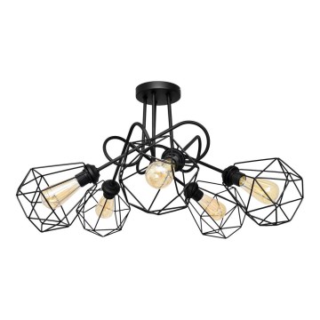 Lestenec KARO 5xE27/15W/230V črn