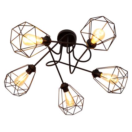 Lestenec KARO 5xE27/15W/230V črn