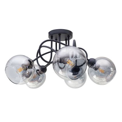 Lestenec LATIL 5xE27/60W/230V črna