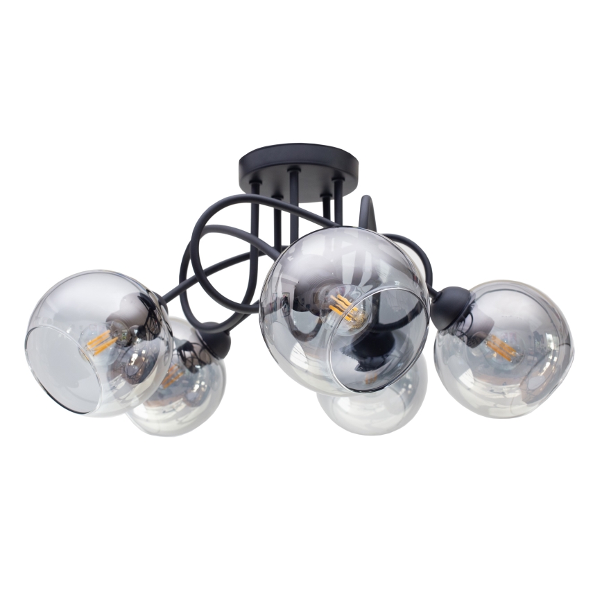 Lestenec LATIL 5xE27/60W/230V črna