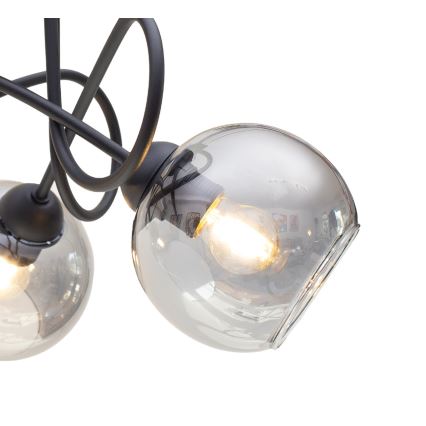 Lestenec LATIL 5xE27/60W/230V črna