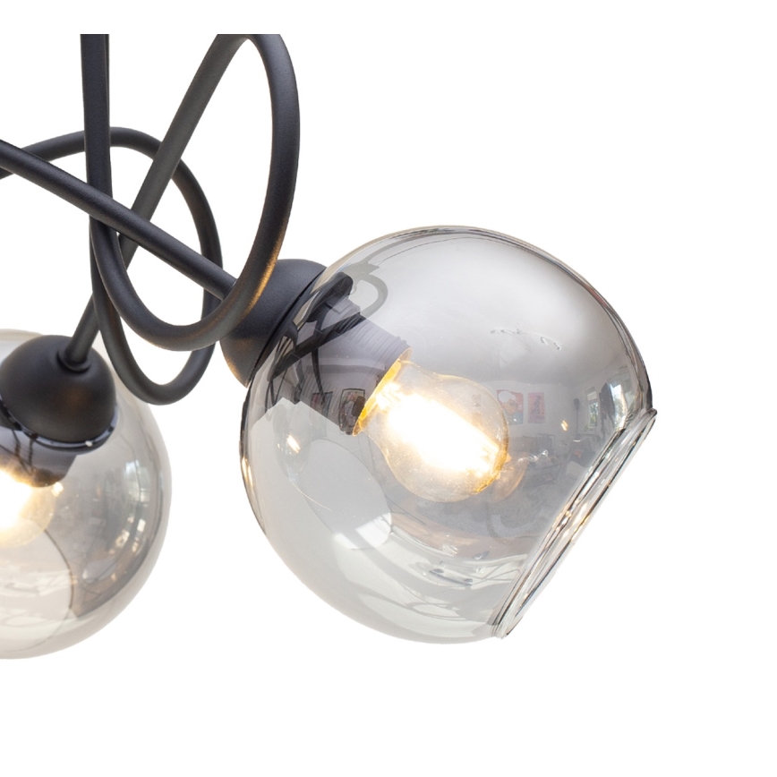 Lestenec LATIL 5xE27/60W/230V črna