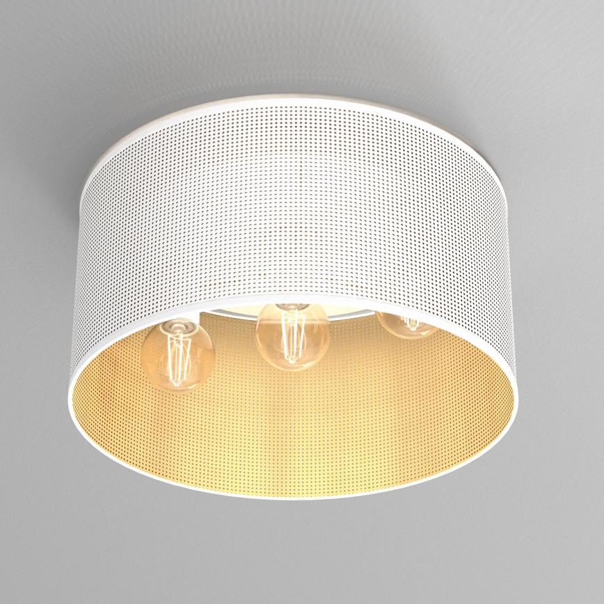 Lestenec LOFT SHADE 3xE27/60W/230V bela/zlata