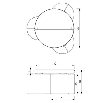 Lestenec LOFT SHADE 3xE27/60W/230V črna