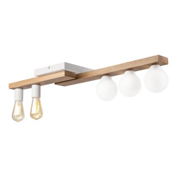Lestenec MATTE 2xE27/15W/230V + 3xG9/5W/230V bela/hrast