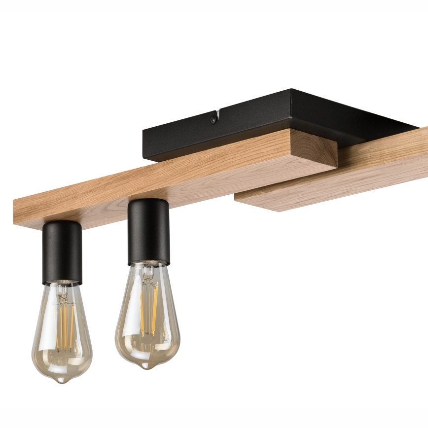 Lestenec MATTE 2xE27/15W/230V + 3xG9/5W/230V črna/hrast