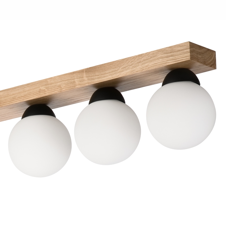 Lestenec MATTE 2xE27/15W/230V + 3xG9/5W/230V črna/hrast