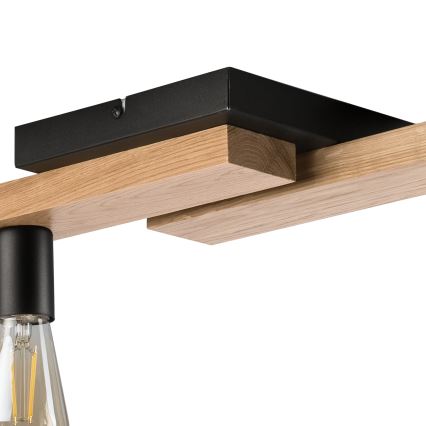 Lestenec MATTE 2xE27/15W/230V + 3xG9/5W/230V črna/hrast