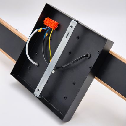 Lestenec MATTE 2xE27/15W/230V + 3xG9/5W/230V črna/hrast
