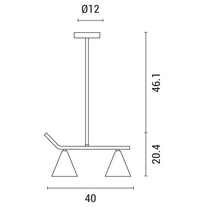 Lestenec na drogu 2xE27/40W/230V črna