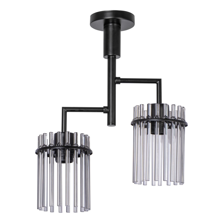 Lestenec na drogu 2xE27/60W/230V črna/dimna