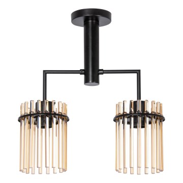 Lestenec na drogu 2xE27/60W/230V črna/dimna