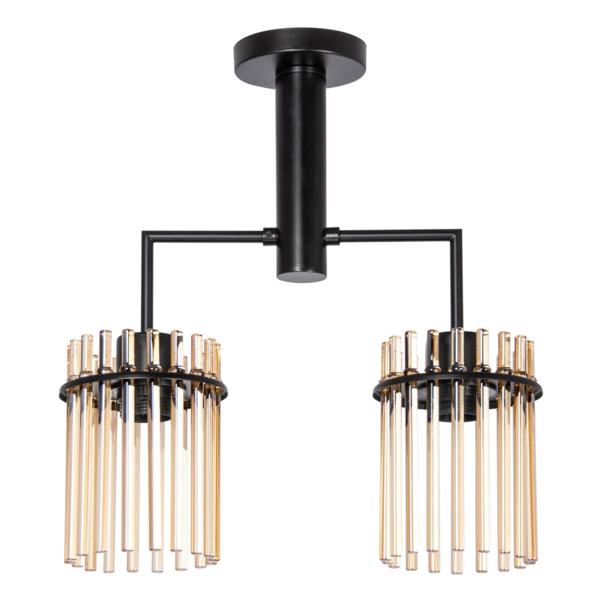 Lestenec na drogu 2xE27/60W/230V črna/dimna