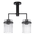 Lestenec na drogu 2xE27/60W/230V črna/prozorna