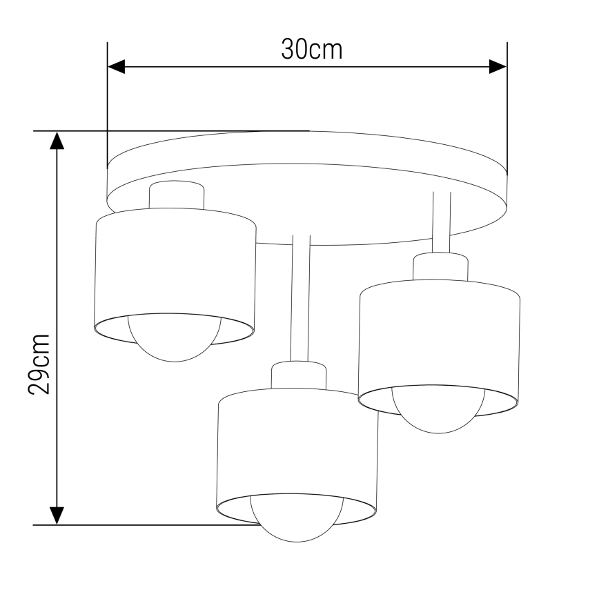 Lestenec na drogu 3xE27/35W/230V pr. 30 cm črna