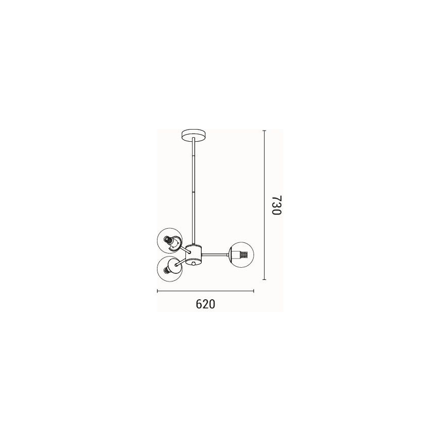 Lestenec na drogu 3xE27/40W/230V medenina