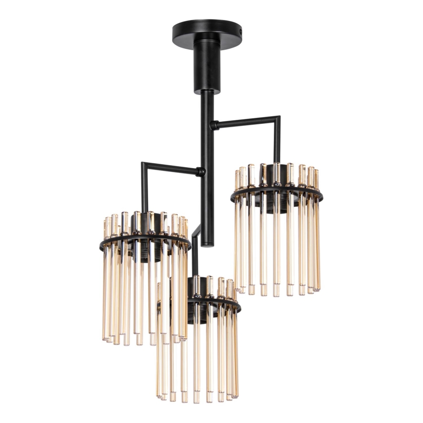Lestenec na drogu 3xE27/60W/230V črna/bež