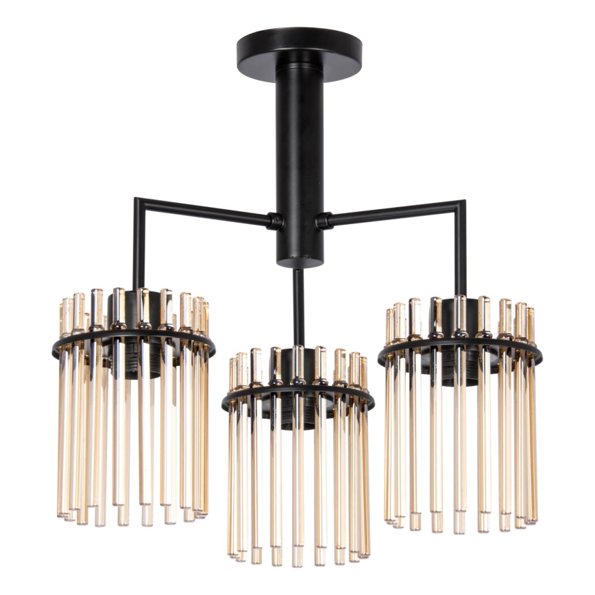 Lestenec na drogu 3xE27/60W/230V črna/bež