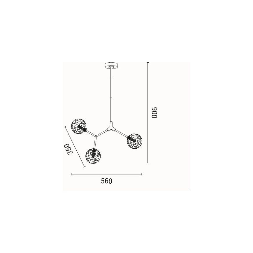 Lestenec na drogu 3xG9/15W/230V siva