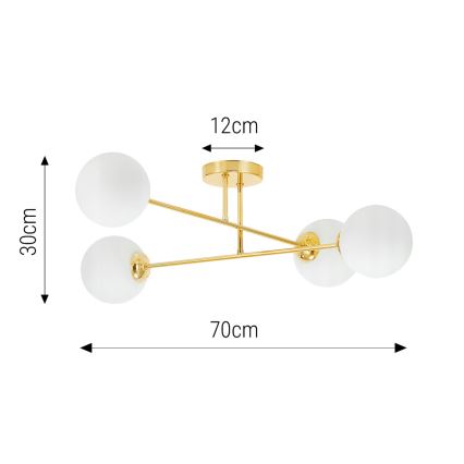 Lestenec na drogu 4xE27/35W/230V pr. 70 cm zlata
