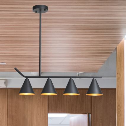 Lestenec na drogu 4xΕ27/40W/230V črna