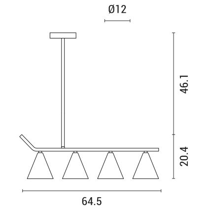 Lestenec na drogu 4xΕ27/40W/230V črna