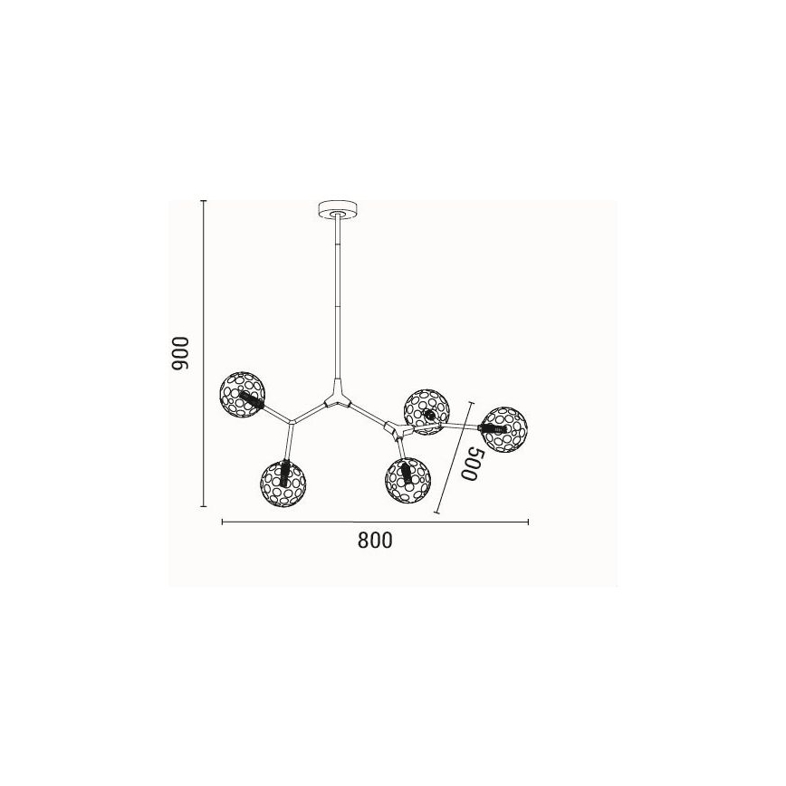 Lestenec na drogu 5xG9/15W/230V siva
